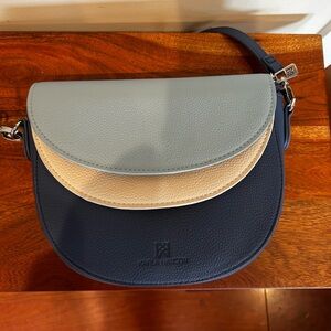 Karla Hanson Elegant Blue Crossbody Bag 25cm x 20cm Vegan Leather